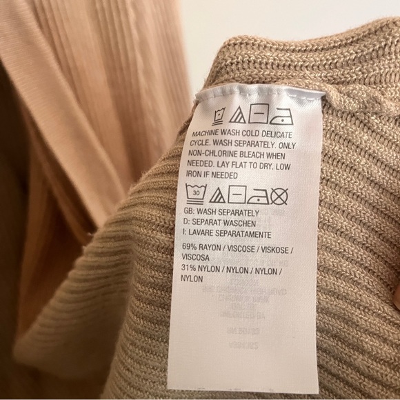 Whisper Knit by Louis Dell’Olio Tan Open Ribbed Cardigan - Medium - Picture 3 of 9